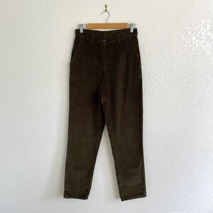 Woolrich Corduroy High Waisted Straight Leg Pants Deep Olive Green Women's 4